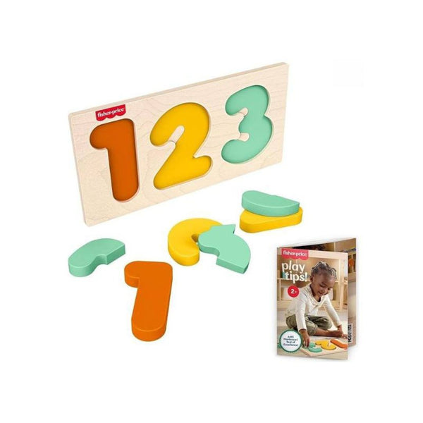 Fisher-Price Wood Montessori Toy 1-2-3 Puzzle