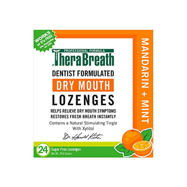 24 TheraBreath Dry Mouth Sugar-Free Mandarin Mint Lozenges