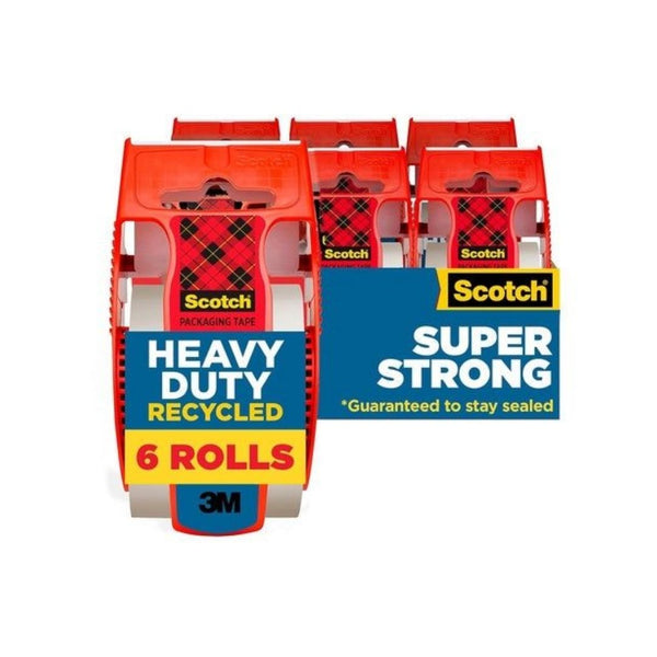 6 Scotch Heavy Duty Packaging Tape With Dispensers