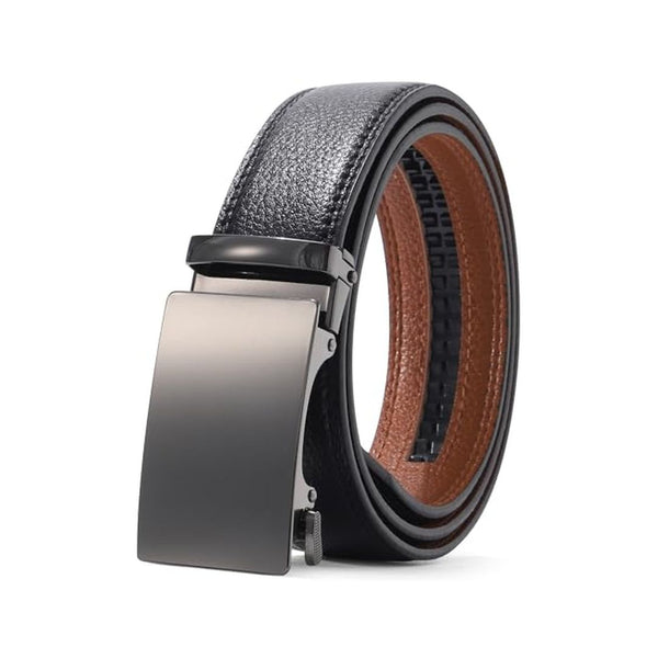 Ratchet Leather Adjustable No-Hole Dress Belt