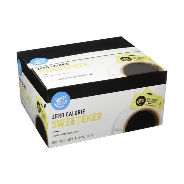 1,000 Happy Belly Zero Calorie Sucralose Sweetener Powder Packets