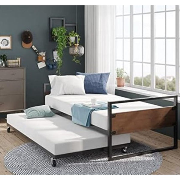 ZINUS Suzanne Bamboo and Metal Daybed with Trundle, Twin