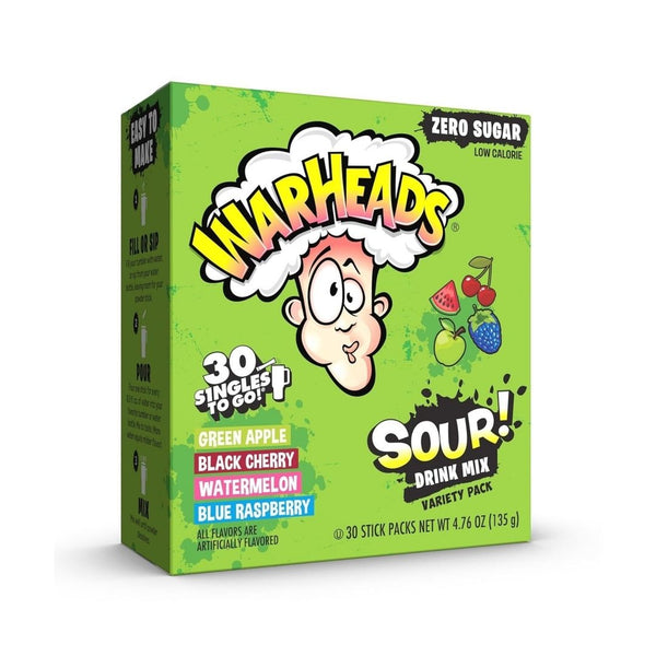 30-Count Warheads Singles To Go Sour Drink Mix