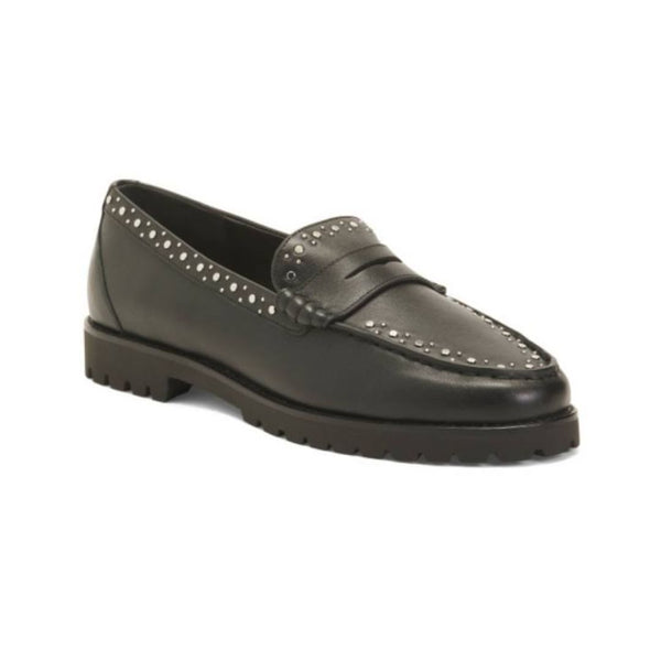 PAIGE Women's Leather Ellis Studded Flats