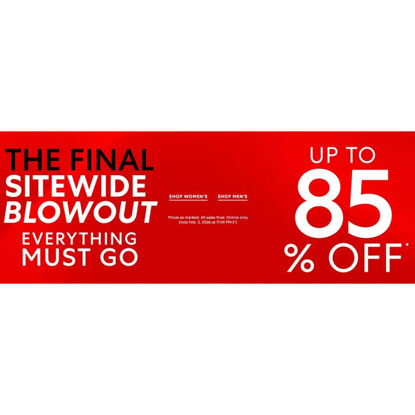 Up To 85% Off Final Sitewide Blowout Sale from Saks Off 5th