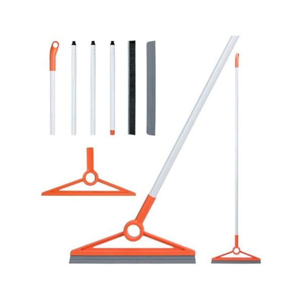 Rubber Squeegee Broom with Removable Bristle Strip