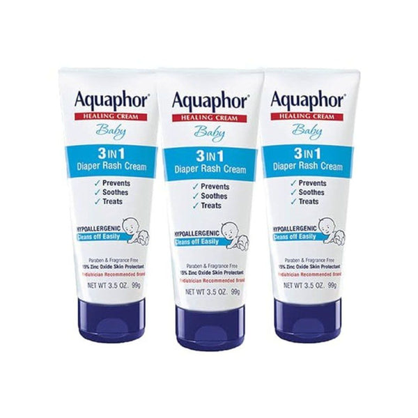 3 Pack Aquaphor Baby Diaper Rash Cream