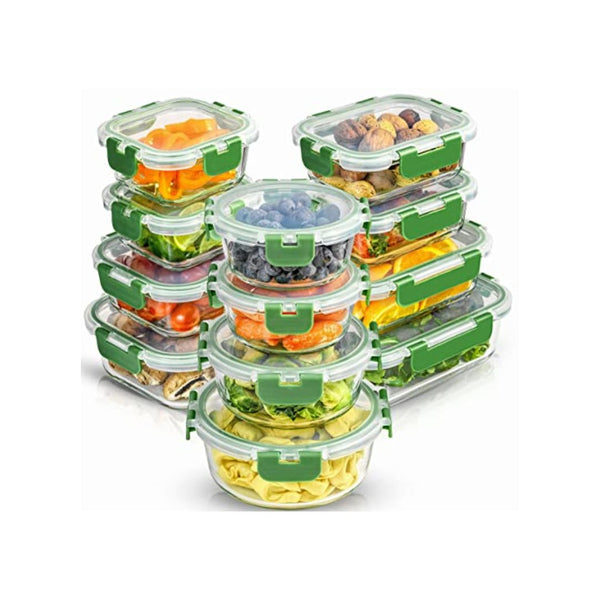 24-Piece Borosilicate Glass Storage Set