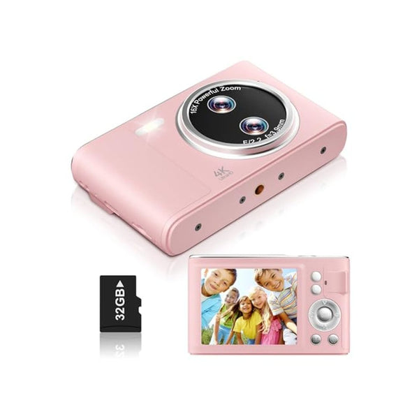 4K 48MP Point and Shoot Digital Camera with 32GB