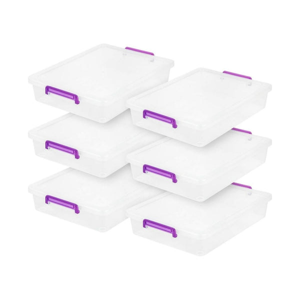 6-Pack IRIS USA 6 Qt. Plastic Storage Container Bins with Lids