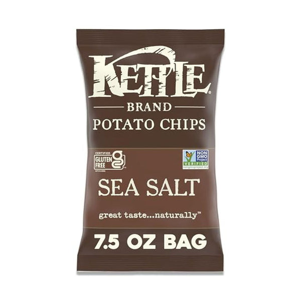Large Bag Kettle Brand Sea Salt Kettle Potato Chips 7.5 oz (Kof-K)