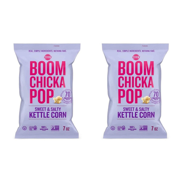 2 Bags of Angie’s BOOMCHICKAPOP Sweet and Salty Kettle Corn Popcorn