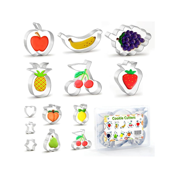 13 Pc Stainless Steel Fruit Shape Cookie Cutters Set