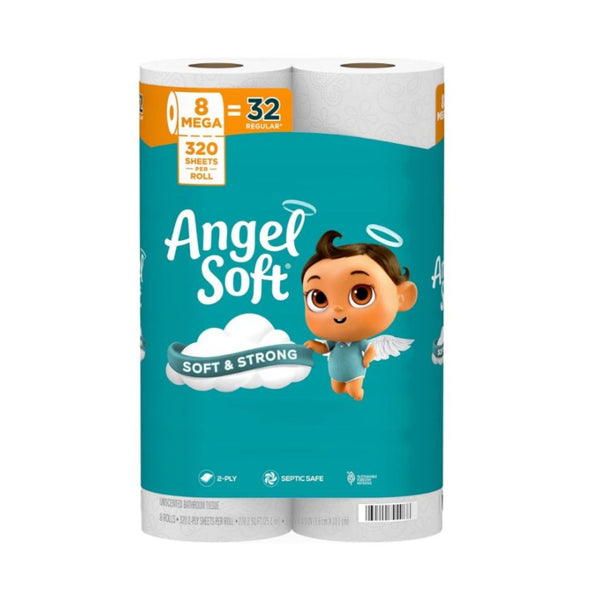 8 Mega Rolls = 32 Regular Rolls Angel Soft Toilet Paper