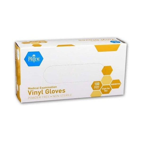100-Pack MedPride Powder-Free Vinyl Exam Gloves