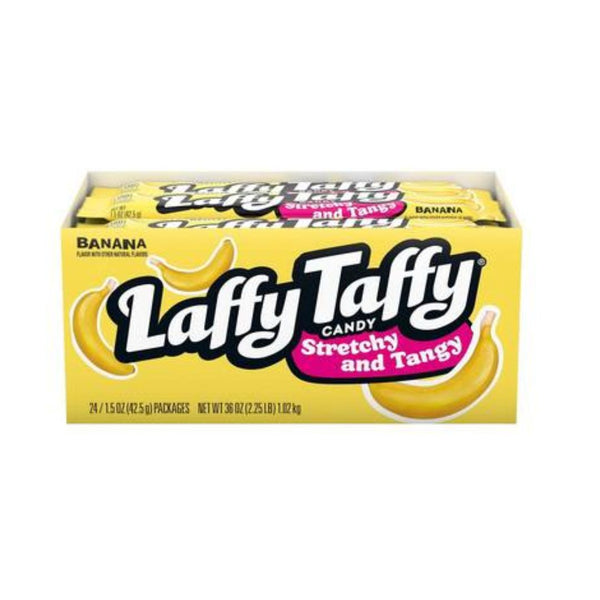 Pack of 24 Laffy Taffy Stretchy & Tangy, Banana Flavor