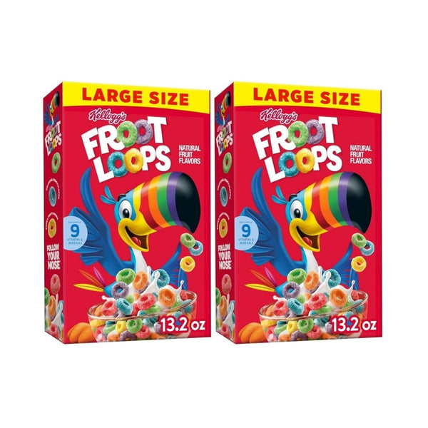 2-Pk Kellogg's Froot Loops Cereal, Large Size