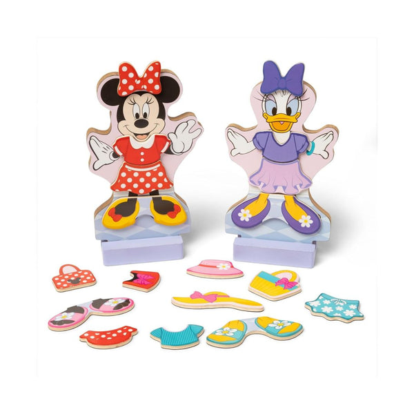 Melissa & Doug Disney Minnie Mouse and Daisy Duck Wooden Magnetic Dress-Up Fashion Dolls Set