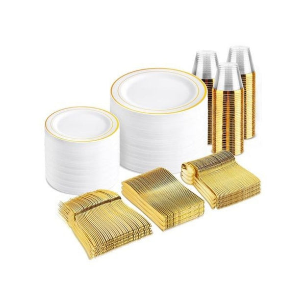 600-Pcs Disposable Dinnerware Set