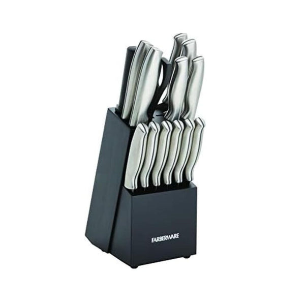 Farberware 15-Piece Stamped Stainless Steel Knife Block Set