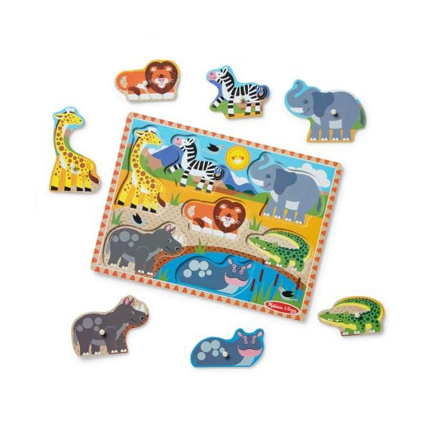 Melissa & Doug Safari Wooden Peg Puzzle
