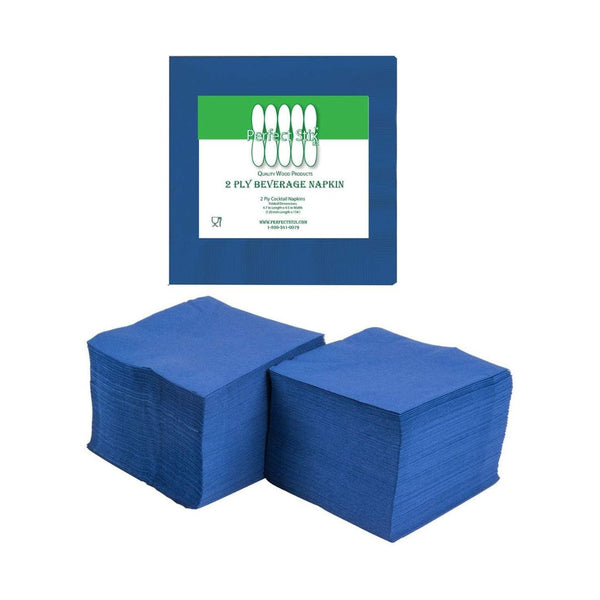 Pack of 300 Perfectware 2 Ply Blue Beverage Napkins