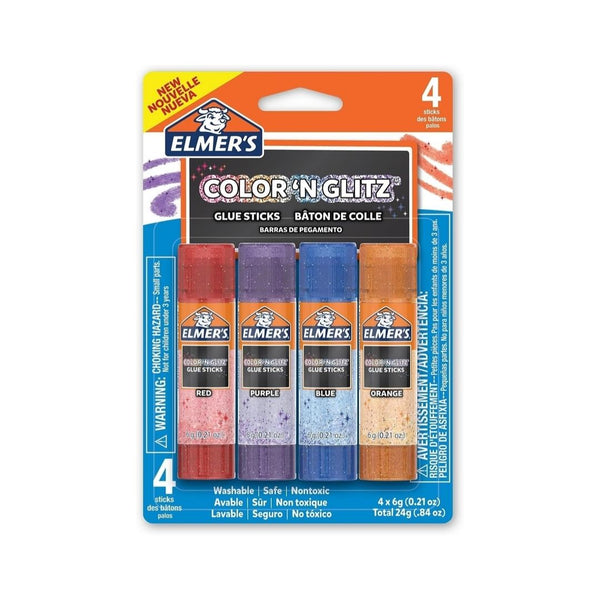 Pack of 4 Elmer's Color 'N Glitz Glue Sticks