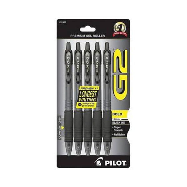 Pack of 5 Pilot G2 Premium Gel Pens