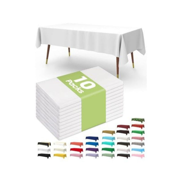 10 White 54 x 108 Disposable Tablecloths