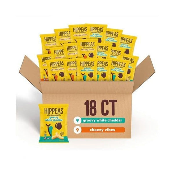 18 Snack Bags Hippeas Cheeze Chickpea Puffs Variety Pack
