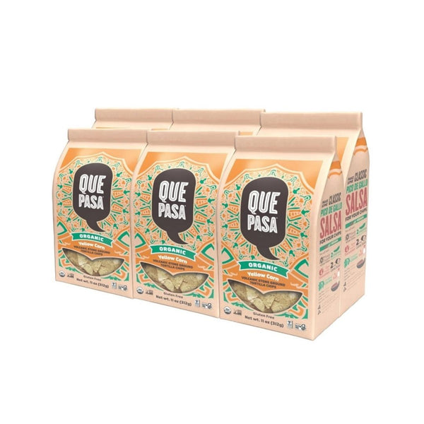 Pack of 6 Que Pasa Organic Yellow Corn Tortilla Chips