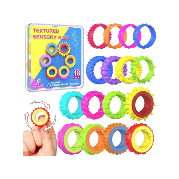 18-Pack Fidget Toys Spinner Rings