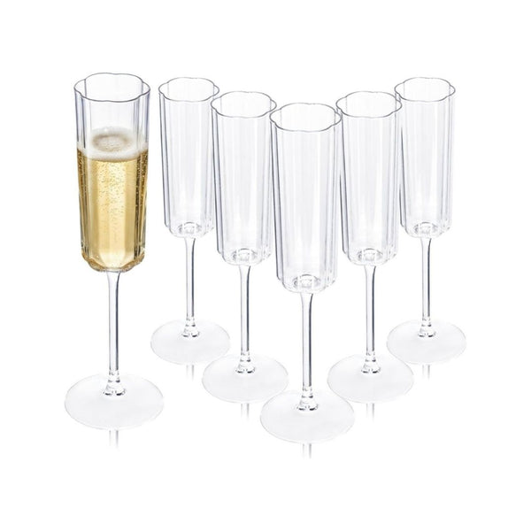 24 Pack Plastic Champagne Flutes