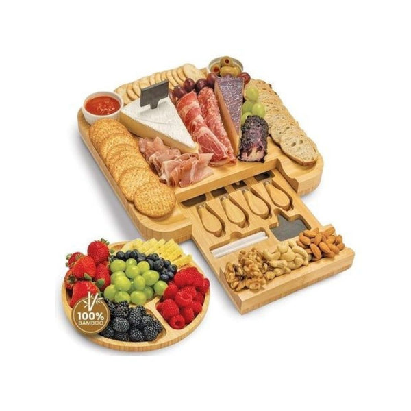 Charcuterie Board With Knife Set, Accessories & Drawer