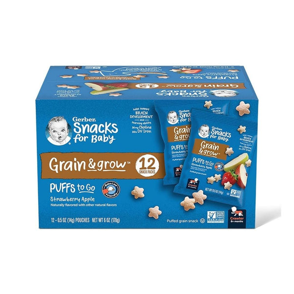 12-Pack Gerber Puffs to Go Strawberry Apple