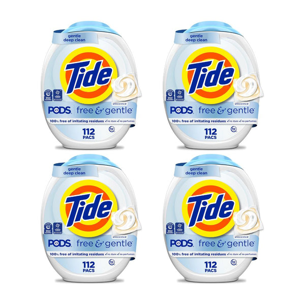 4 Tubs of 112-Count Tide PODS Laundry Detergent Soap Pacs