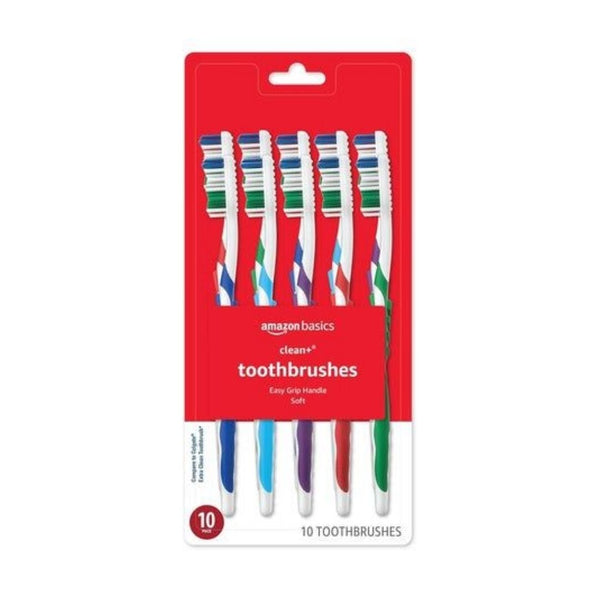 10 Amazon Basics Clean Plus Soft Toothbrushes