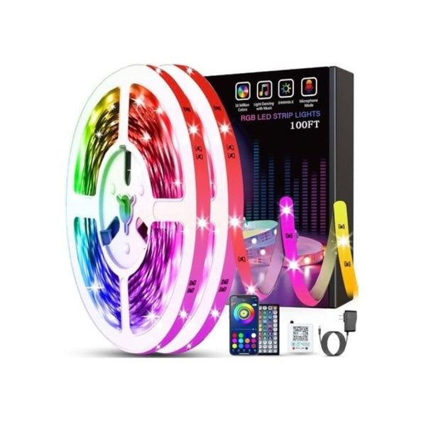 2 Rolls 100 ft LED Music Sync Strip Lights