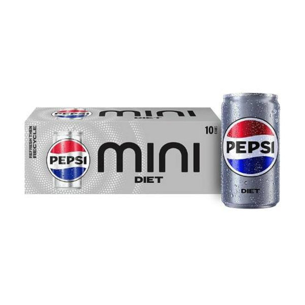 10 Mini Cans of Diet Pepsi Soda