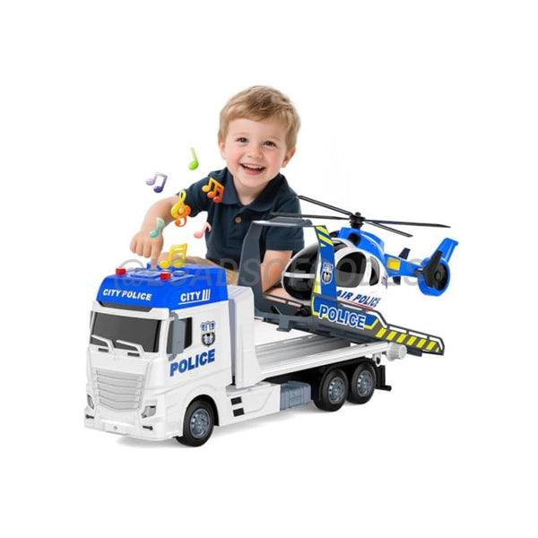 Police Truck With Helicopter Toy