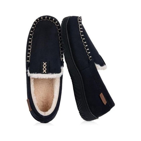 Men’s Memory Foam Plush Moccasin Slippers