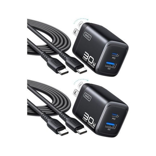 2-Pack INIU 30W USB-C Charger with Cables