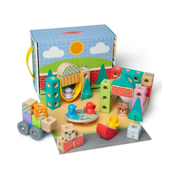 73-Pcs Melissa & Doug Wooden Building Blocks Play Set