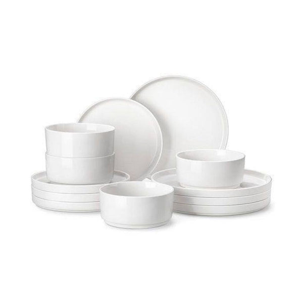 12 Pieces MALACASA Modern Porcelain Dinnerware Set