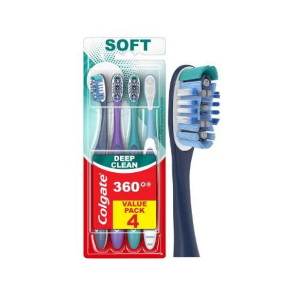 4-Count Colgate 360 Deep Clean Soft Toothbrush
