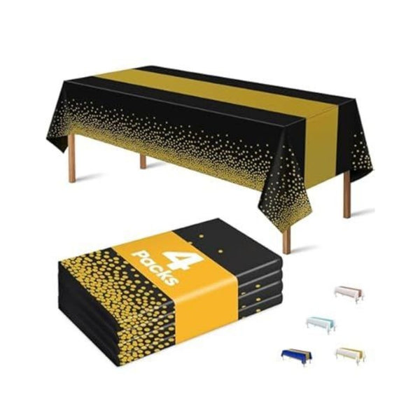4 Pack of Disposable Plastic Table Cloths