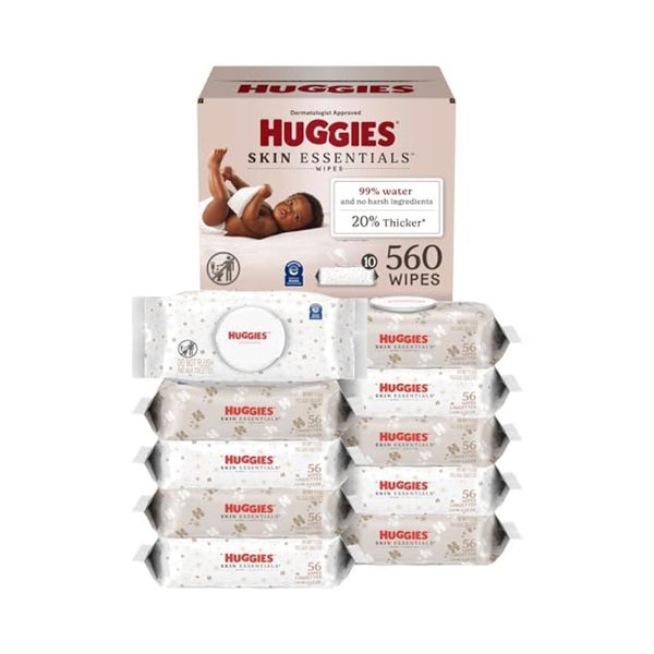 10 Flip Top Packs Huggies Essentials Baby Wipes