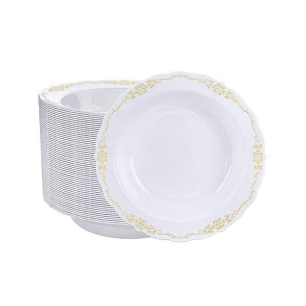 50-Pack Plastic Disposable Bowls