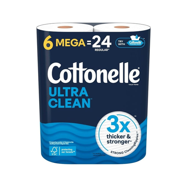6 Mega Rolls of Cottonelle Ultra Clean Toilet Paper