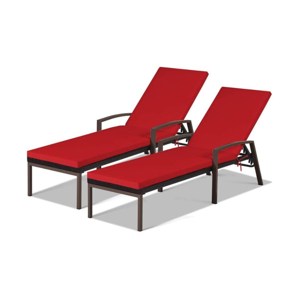 COSTWAY 2 Pcs Rattan Lounge Chairs